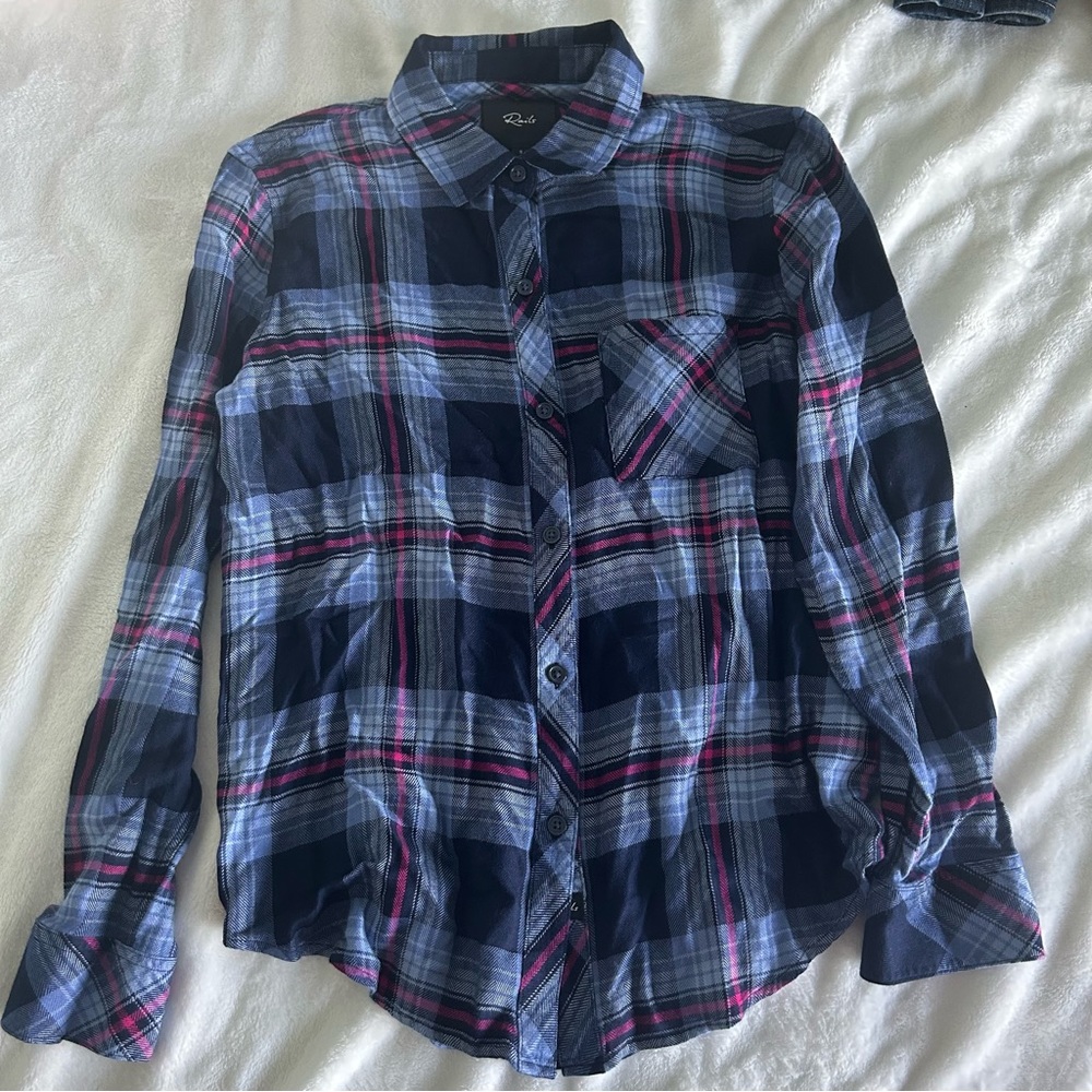 Rails plaid button up size small